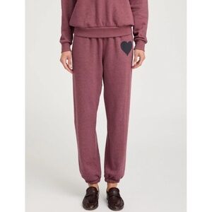 SPRWMN Heart Sweatpants in Pinot, Size Small, NWT